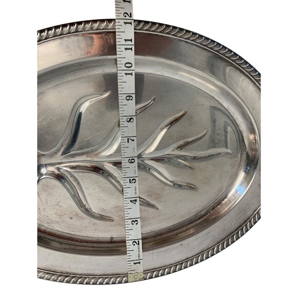 VTG Wm Rogers 810-16 Silver Plated Oval Tree of Life Platter 8922 Serving - Picture 5 of 9